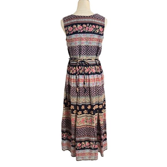 Floral Patchwork Sleeveless Midi Dress - Multicolor - Picture 5 of 6